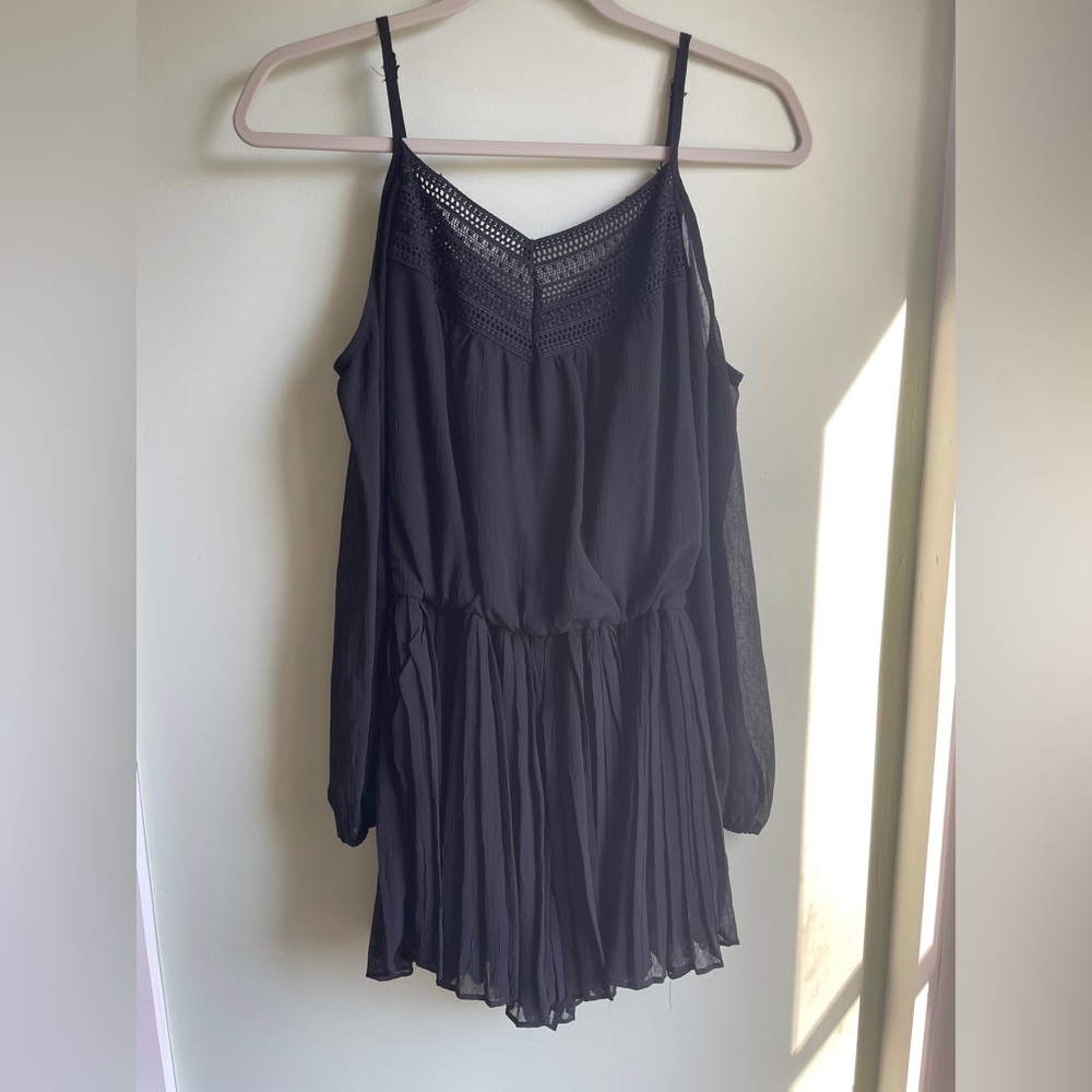 Black Lace Romper, Off the Shoulder Romper
